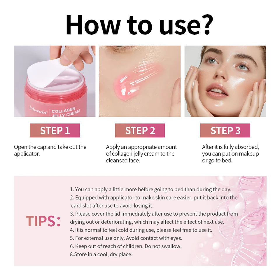 Salmon DNA PDRN Pink Peptide Serum with Collagen Jelly Cream Collagen Tightening Soothing Anti-Aging Firmness Hydration Skincare
