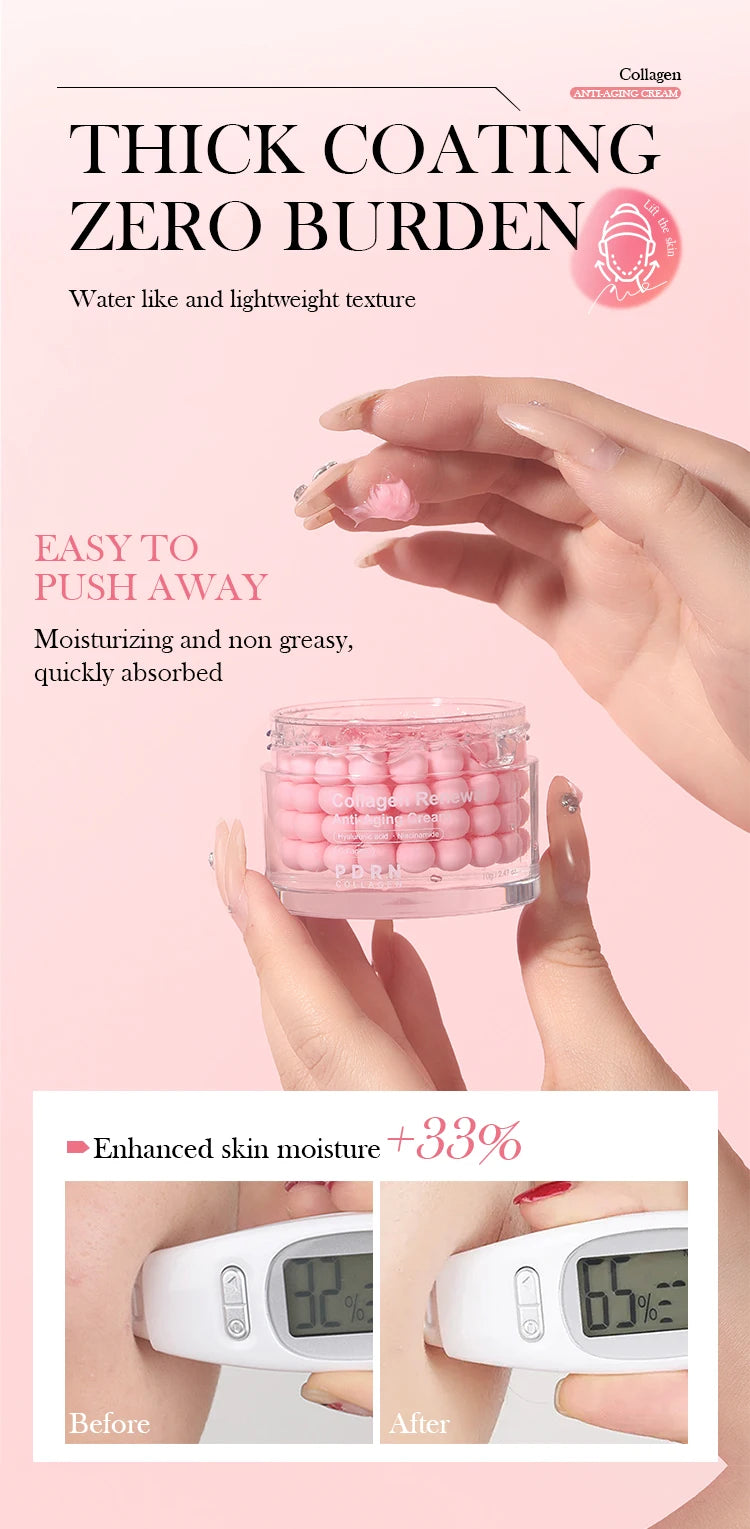 Pink Collagen Capsule Cream Suitable for All Type Skins Moisturizing Firming Night Skin Care Facial Cream