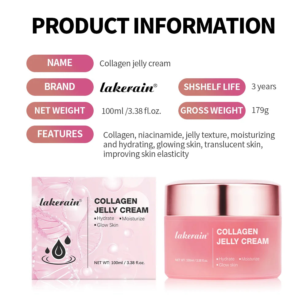 Salmon DNA PDRN Pink Peptide Serum with Collagen Jelly Cream Collagen Tightening Soothing Anti-Aging Firmness Hydration Skincare