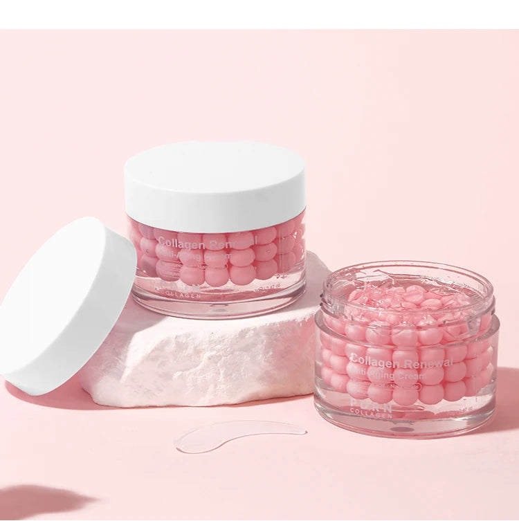Pink Collagen Capsule Cream Suitable for All Type Skins Moisturizing Firming Night Skin Care Facial Cream