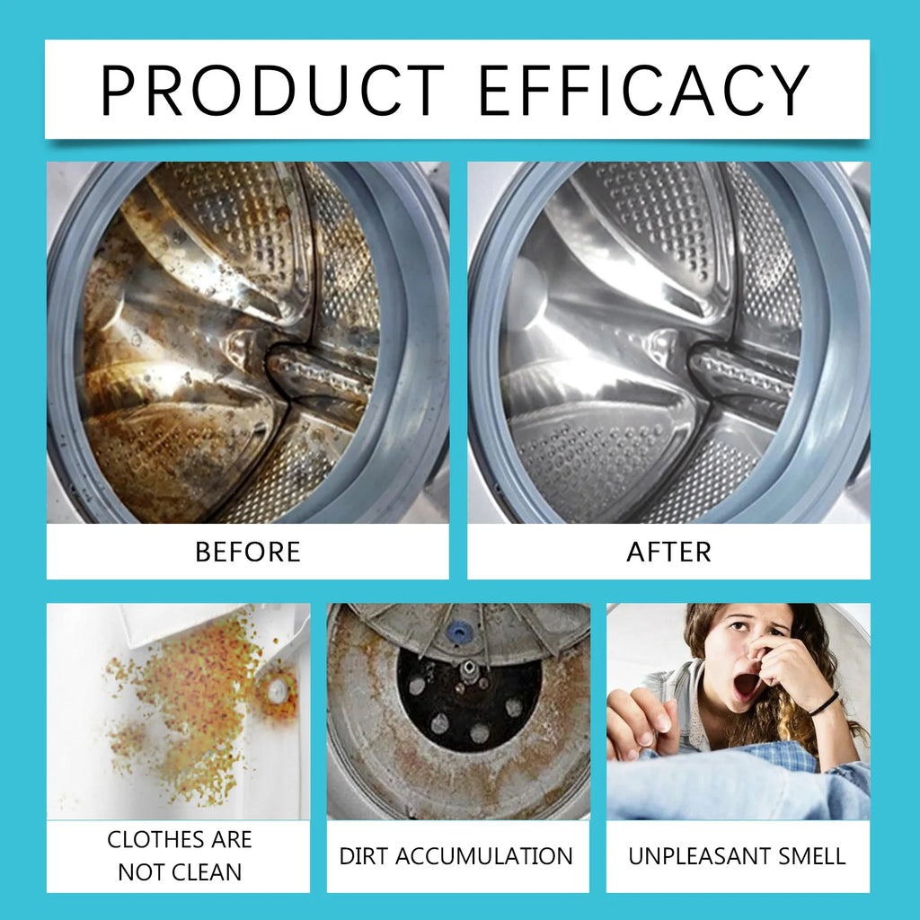 Washing Machine Cleaning Tablets Remove Stain Drum Cleaner Foam Stubborn Dirt Mild No Residue Eliminates Odors For All Models