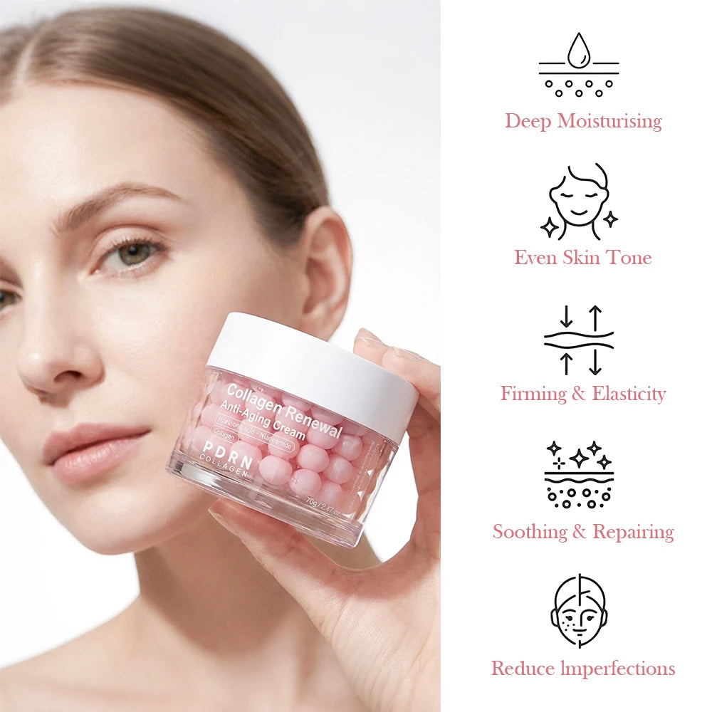 Pink Collagen Capsule Cream Suitable for All Type Skins Moisturizing Firming Night Skin Care Facial Cream