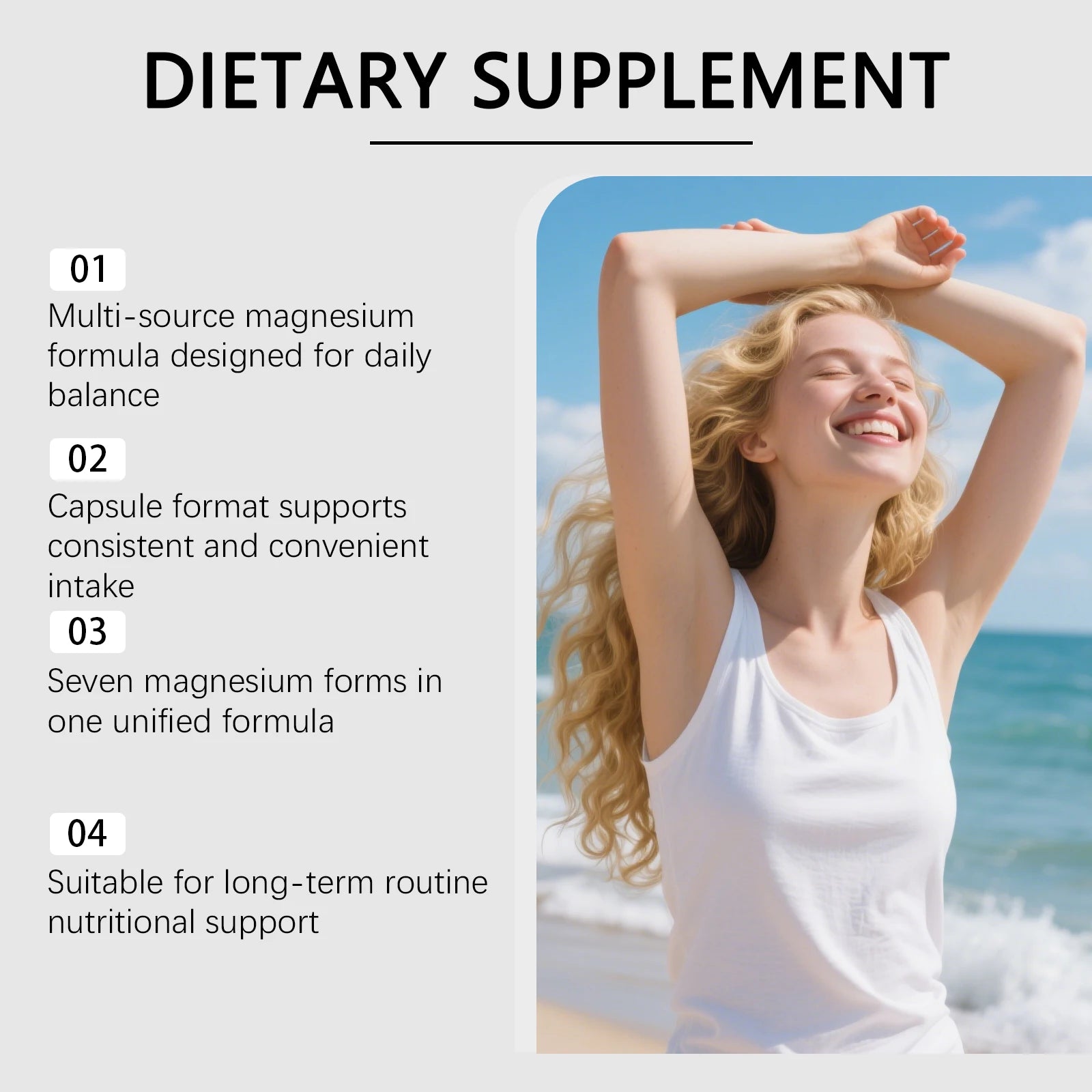 Docteat Magnesium Complex Capsules 1000mg - 8 Forms of Elemental Magnesium for Bones, Muscles & Body Functions, 60 Vegan Count