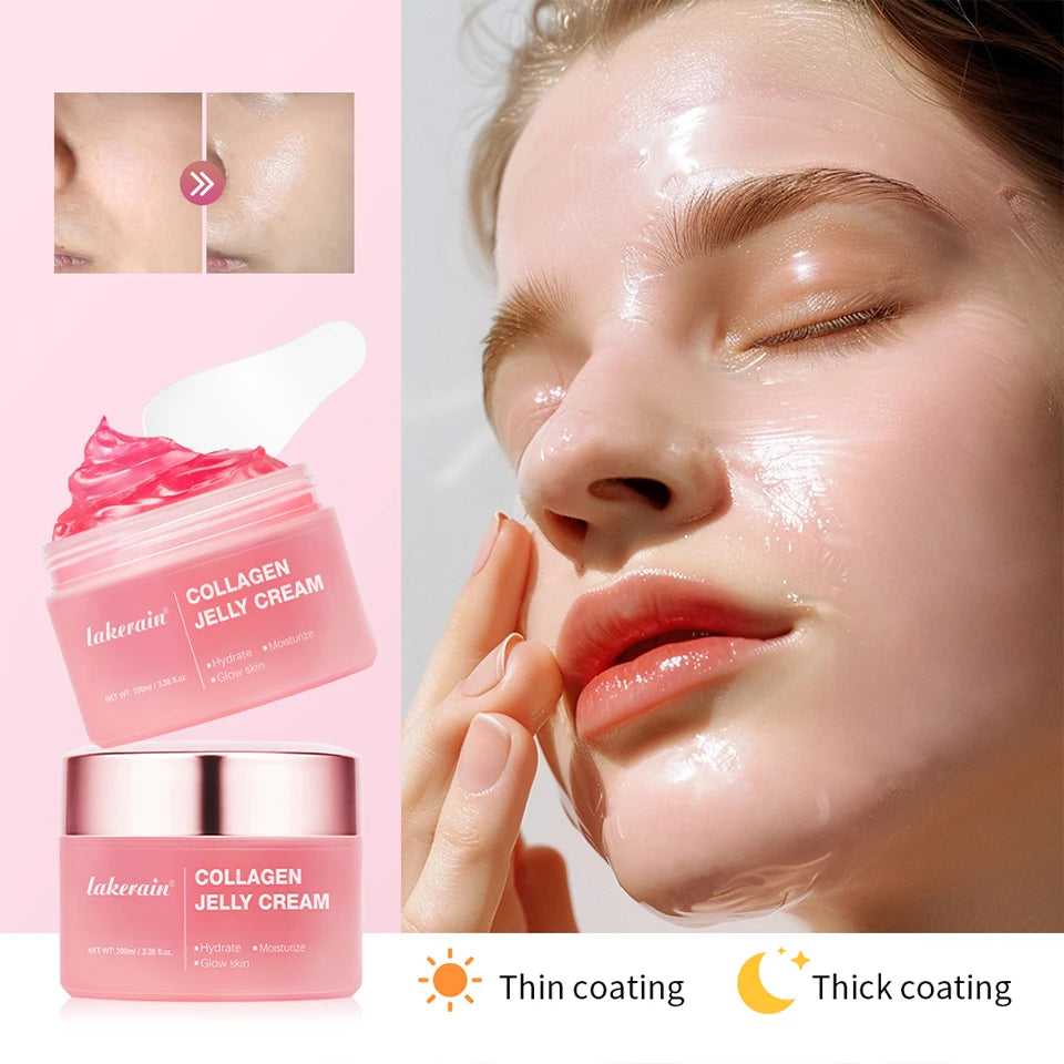 Salmon DNA PDRN Pink Peptide Serum with Collagen Jelly Cream Collagen Tightening Soothing Anti-Aging Firmness Hydration Skincare