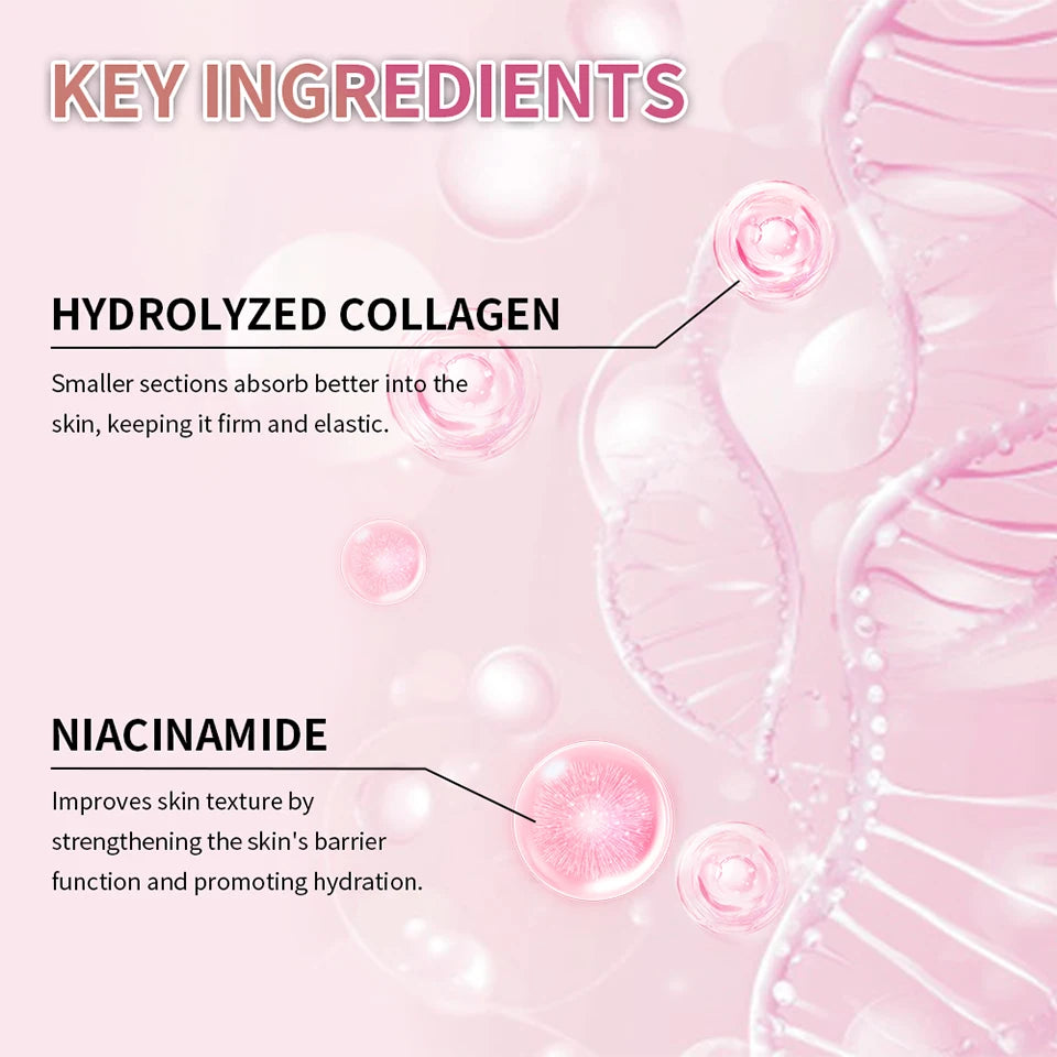 Salmon DNA PDRN Pink Peptide Serum with Collagen Jelly Cream Collagen Tightening Soothing Anti-Aging Firmness Hydration Skincare