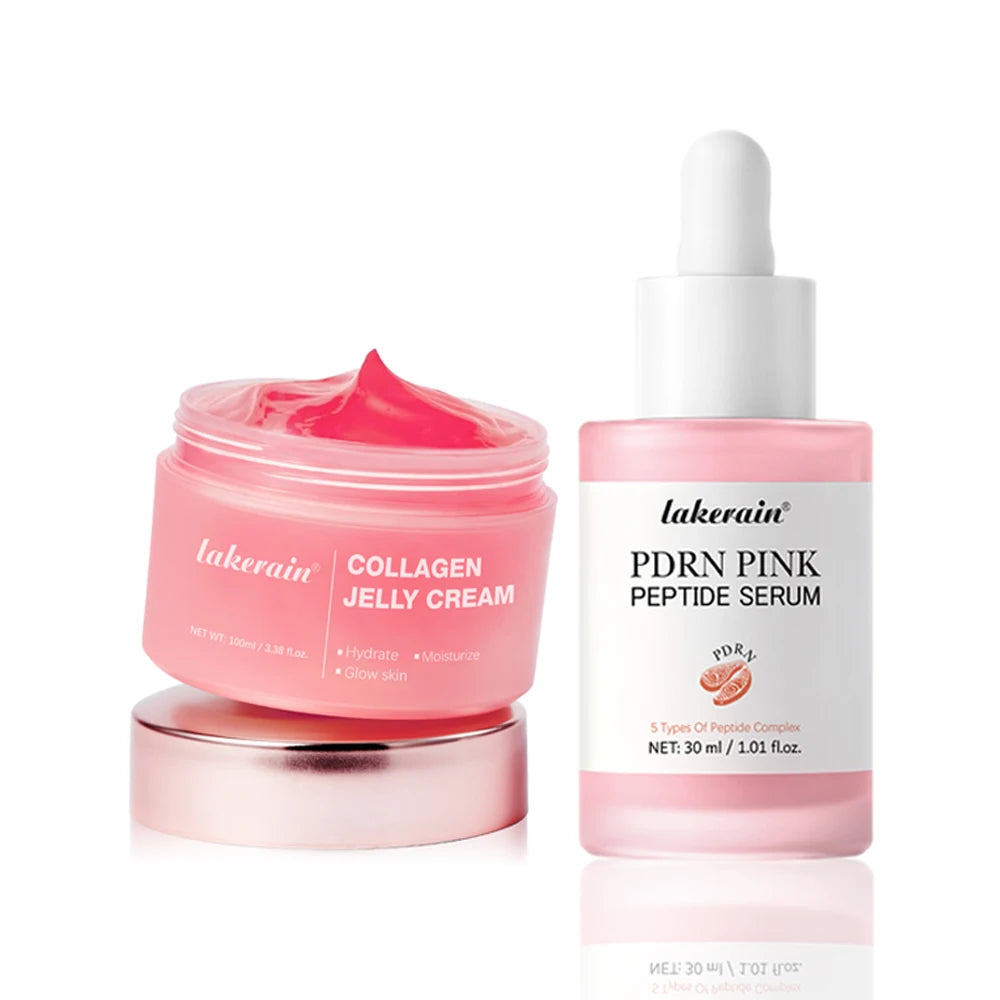 Salmon DNA PDRN Pink Peptide Serum with Collagen Jelly Cream Collagen Tightening Soothing Anti-Aging Firmness Hydration Skincare