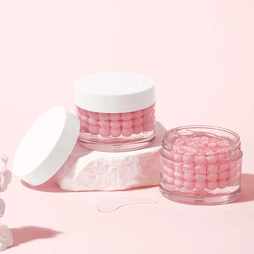 Pink Collagen Capsule Cream Suitable for All Type Skins Moisturizing Firming Night Skin Care Facial Cream