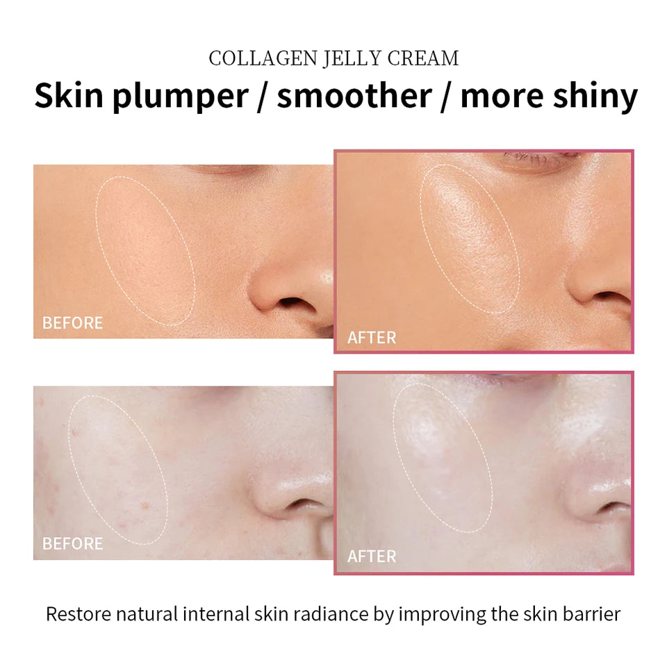 Salmon DNA PDRN Pink Peptide Serum with Collagen Jelly Cream Collagen Tightening Soothing Anti-Aging Firmness Hydration Skincare
