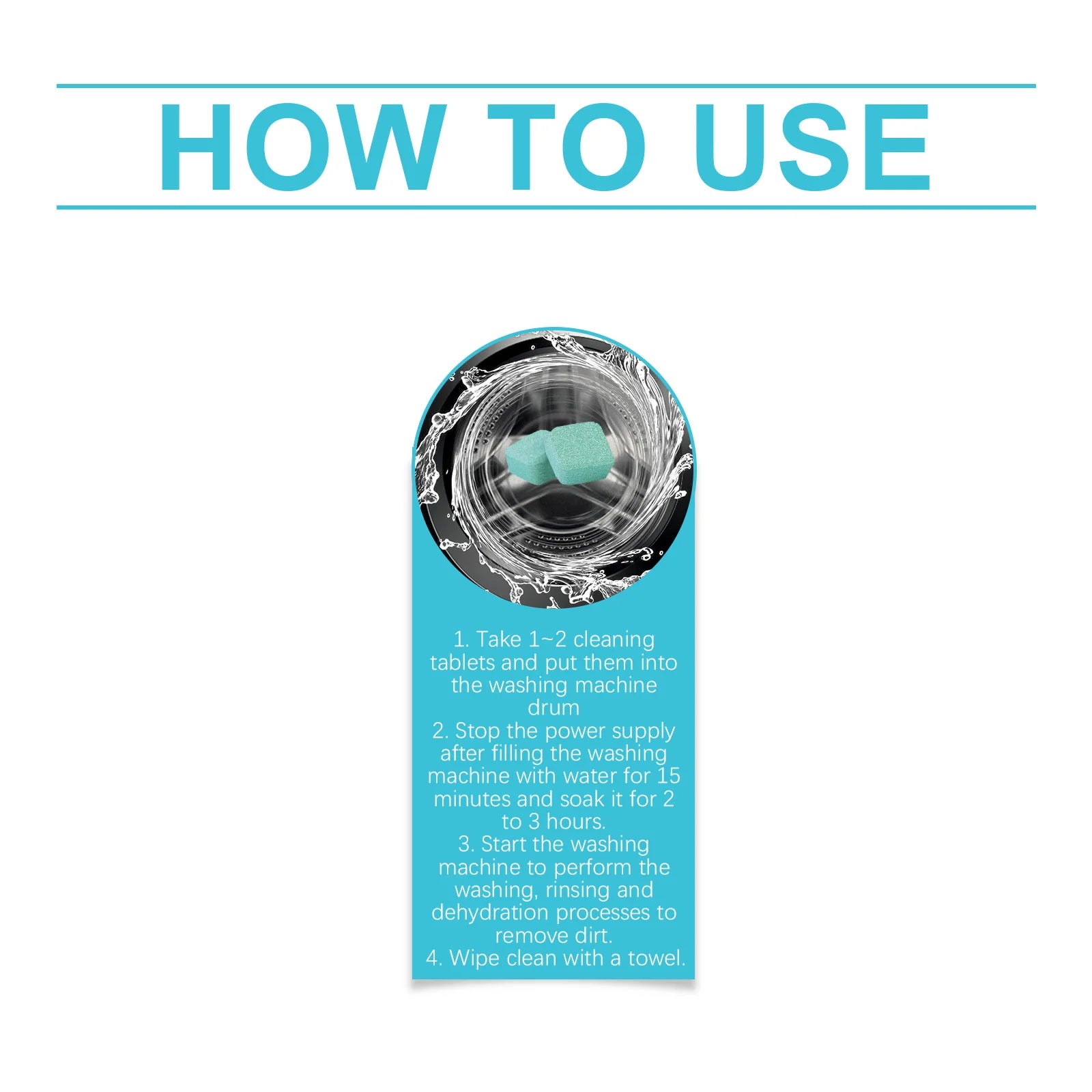 Washing Machine Cleaning Tablets Remove Stain Drum Cleaner Foam Stubborn Dirt Mild No Residue Eliminates Odors For All Models