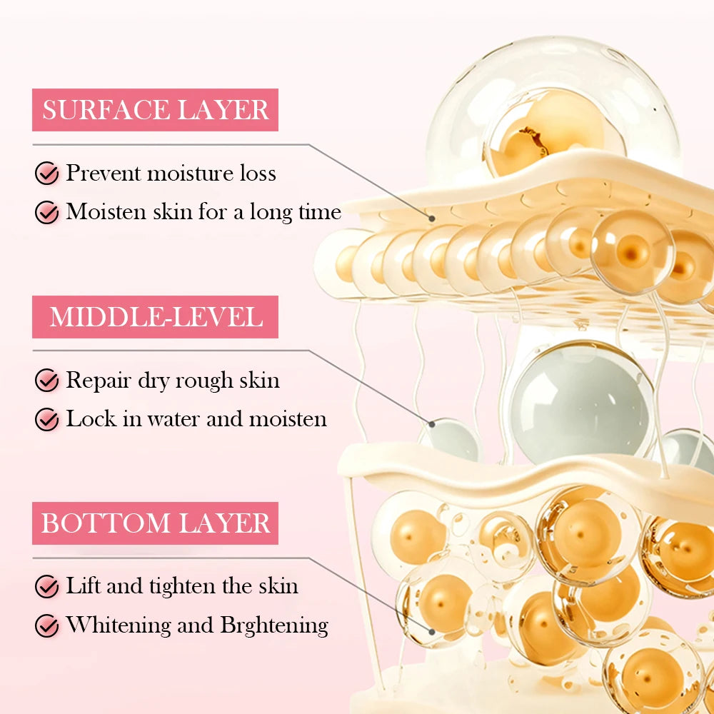Pink Collagen Capsule Cream Suitable for All Type Skins Moisturizing Firming Night Skin Care Facial Cream